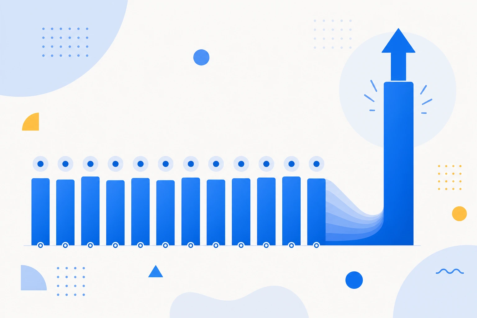 Illustration of annual recurring revenue: twelve months of recurring revenue summed into an annual total.