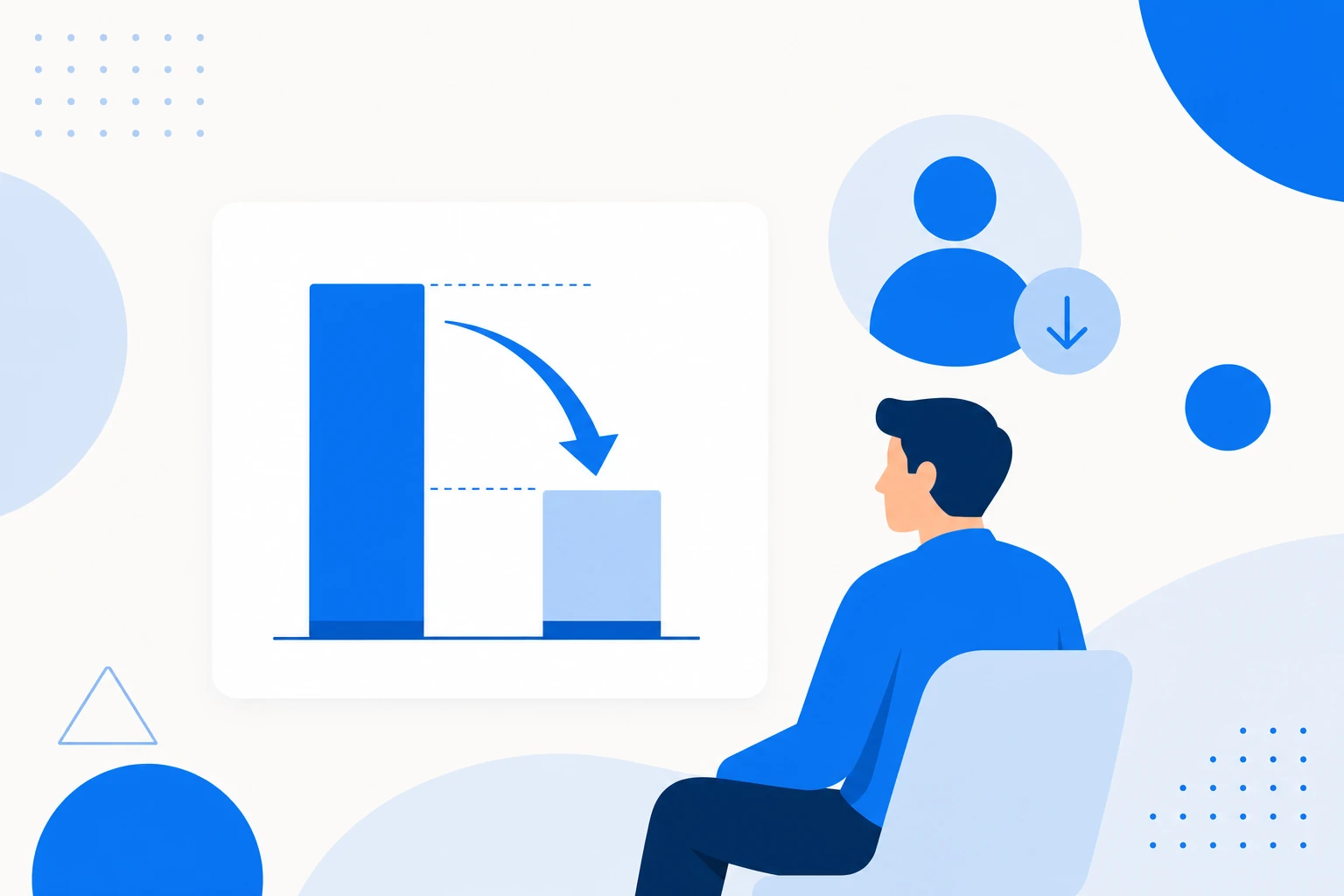 Illustration of revenue contraction: a customer who stays on the base but moves from a bigger plan to a smaller one, lowering MRR.