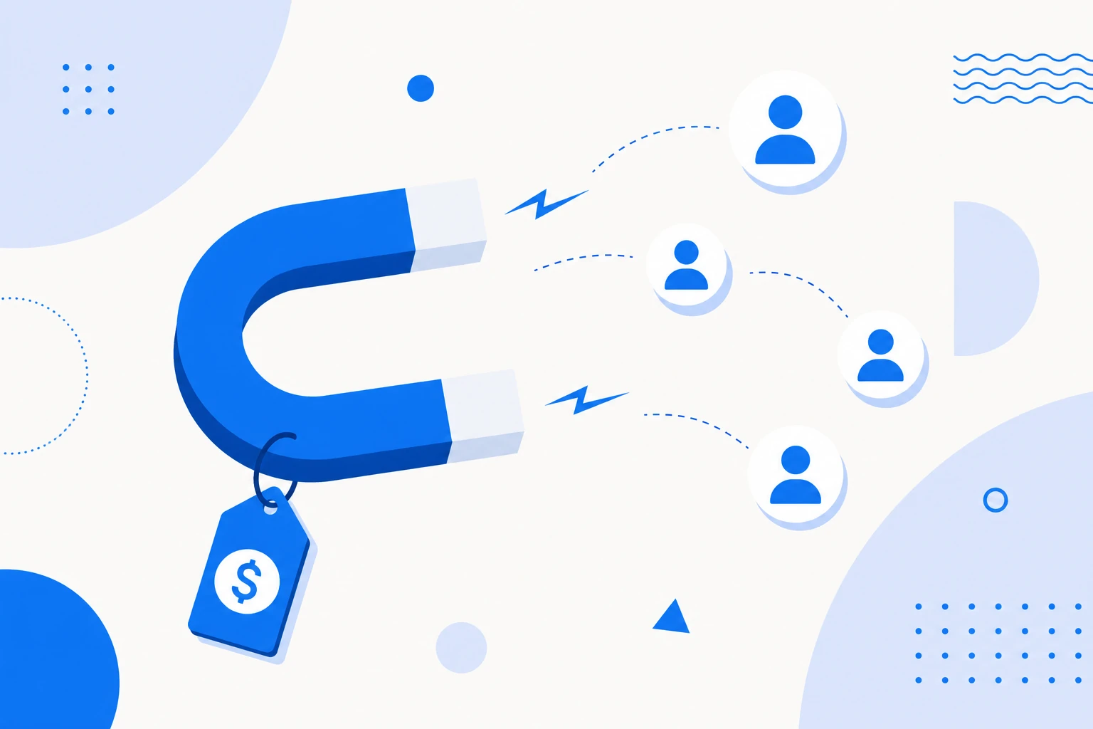 Illustration of cost per lead: a marketing funnel converting spend into interested contacts.