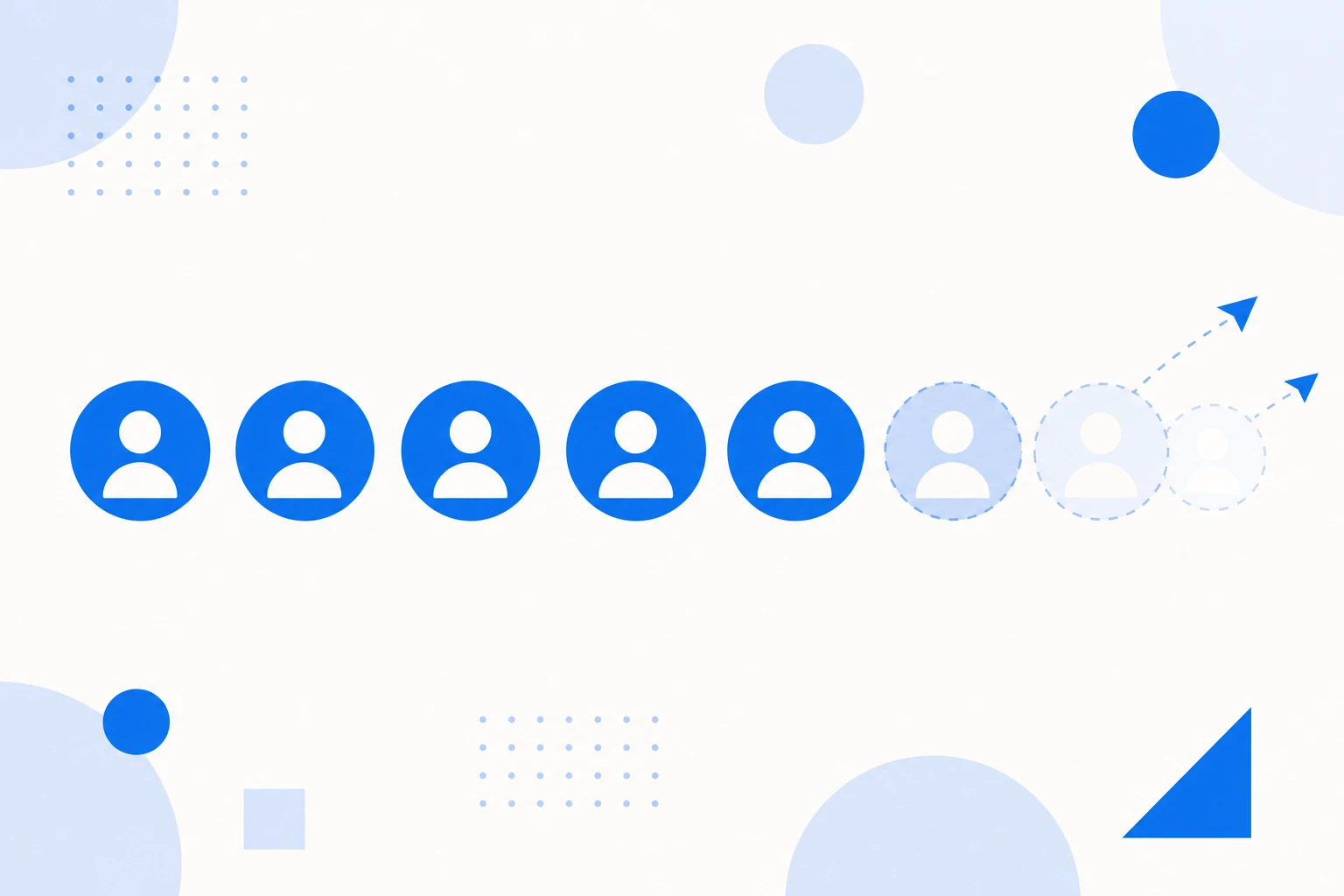 Illustration of customer churn: accounts leaving the base of a SaaS company over a period.