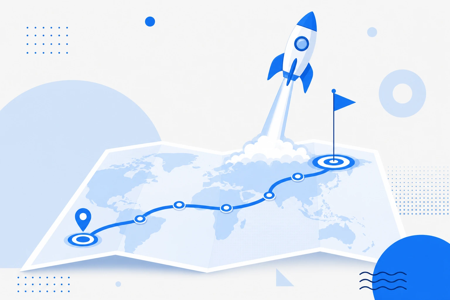 Illustration of go-to-market: a product connected to the market through channels, message, pricing and sales.
