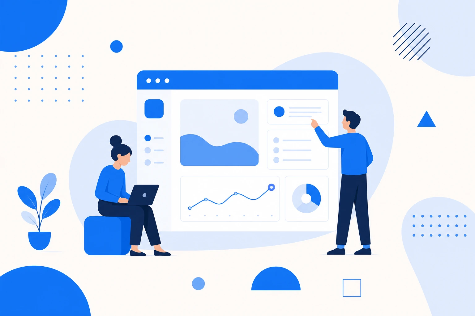 Ilustración de un MicroSaaS: un producto de software pequeño y enfocado que sirve a un nicho específico, operado por una persona.