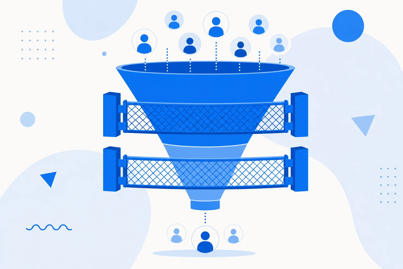 Ilustración de la calificación de leads: un lead avanzando por las etapas MQL y SQL hasta convertirse en oportunidad.