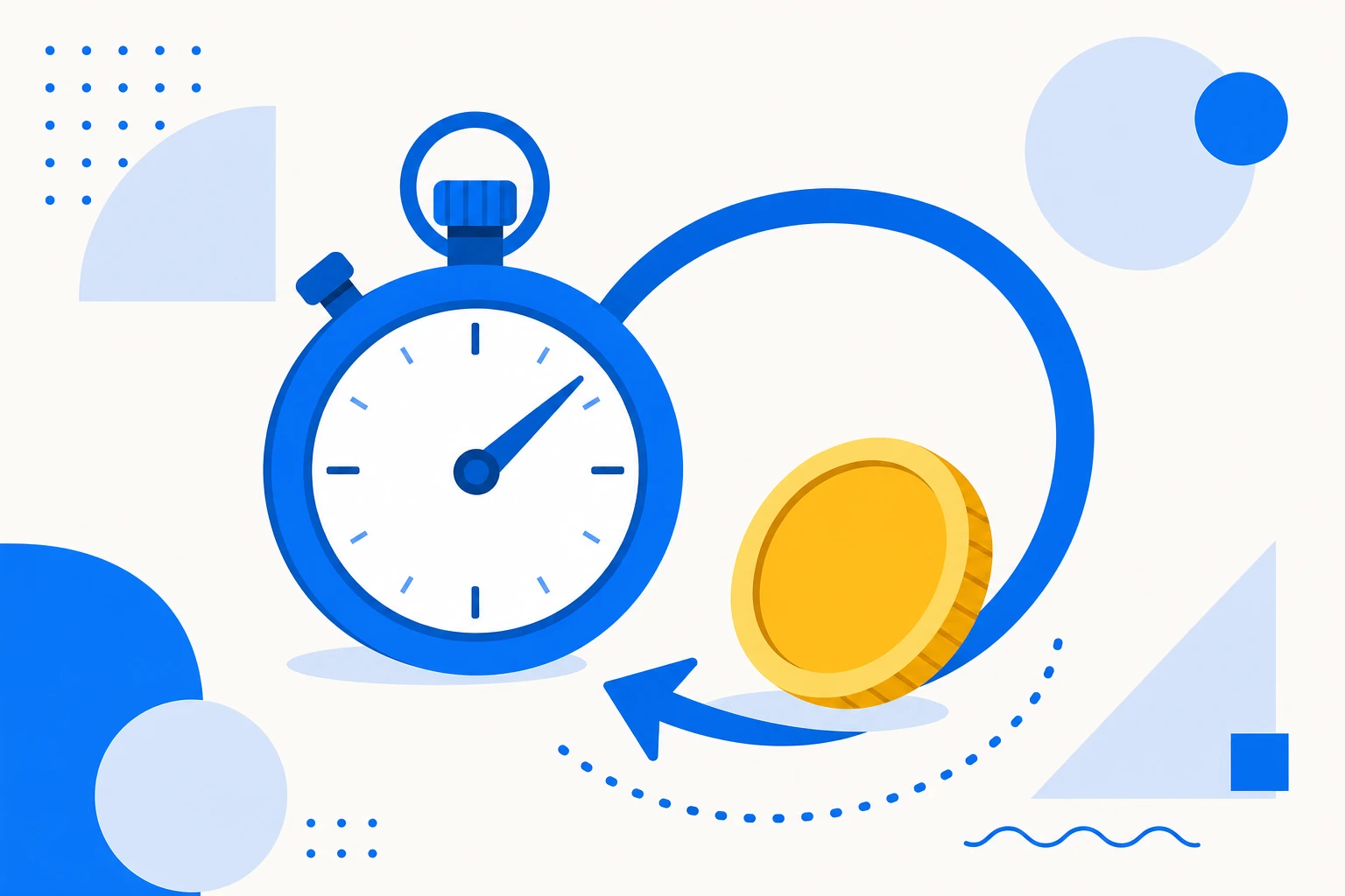 Illustration of the payback period: an investment gradually returning to cash until it fully pays for itself.