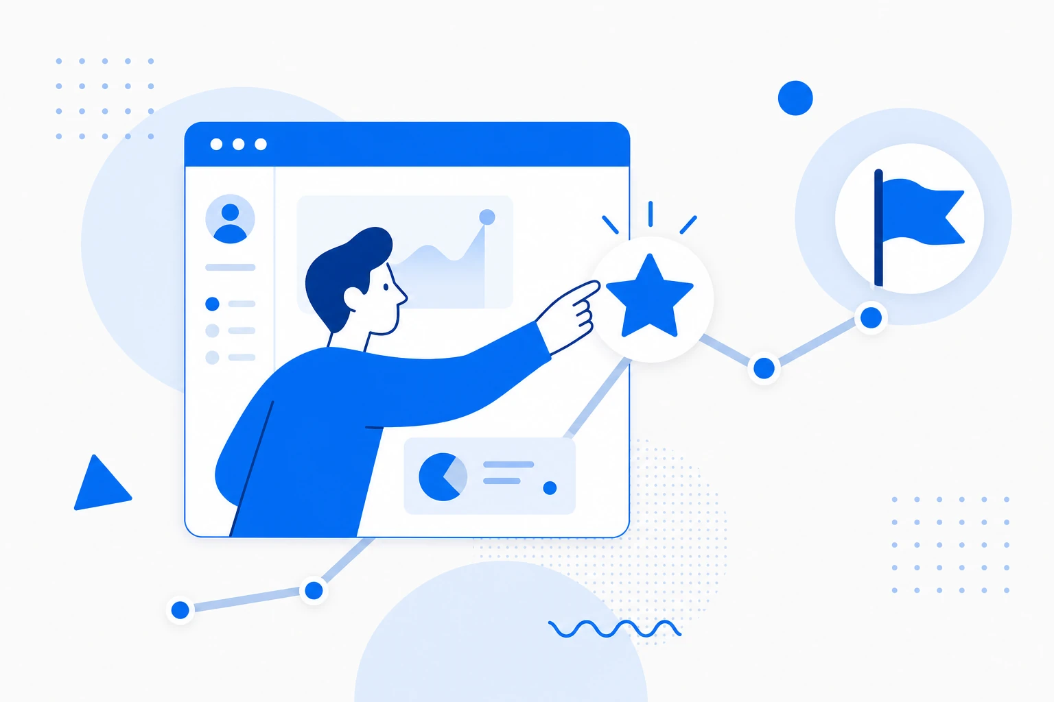 Illustration of a lead qualified inside the product: a user reaching a value milestone while using the tool.