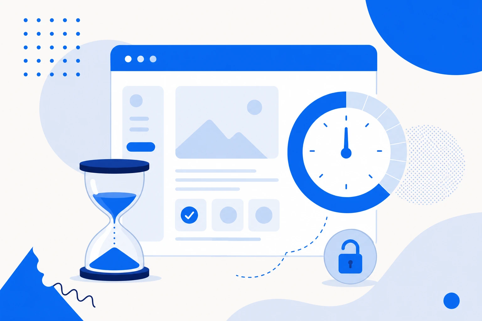 Ilustración de una prueba gratis de SaaS: acceso temporal al producto con una cuenta de días antes del pago.