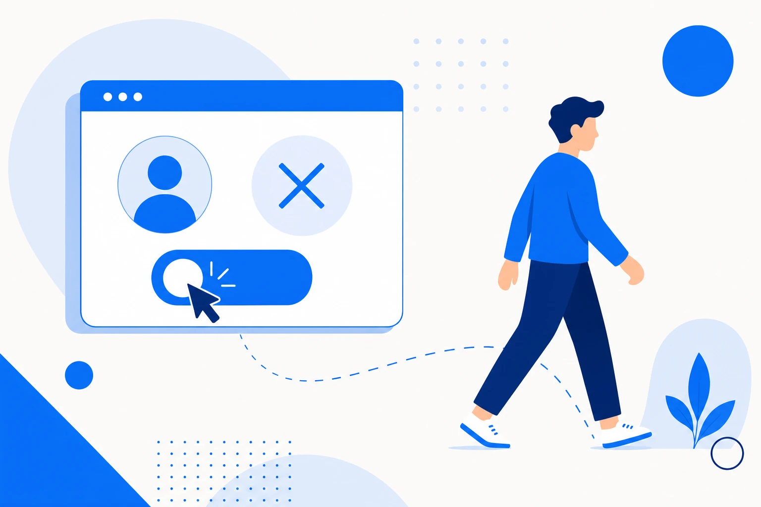Ilustración del churn voluntario: un cliente que decide activamente cancelar la suscripción.