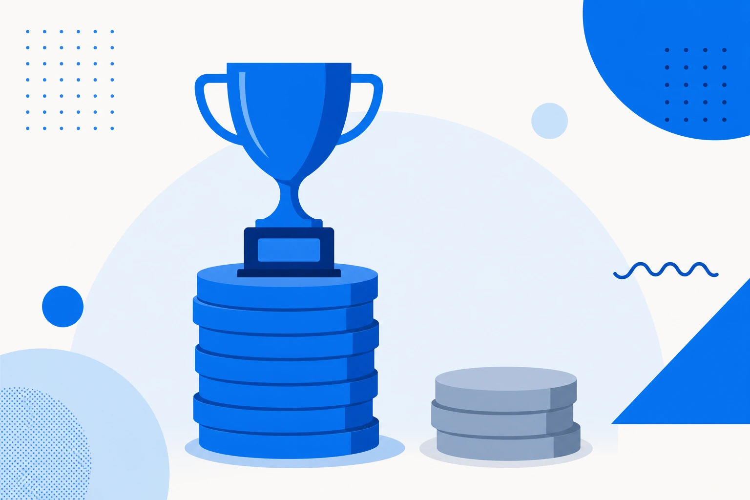 Illustration of sales win rate: deals won and lost separated to reveal the win rate.