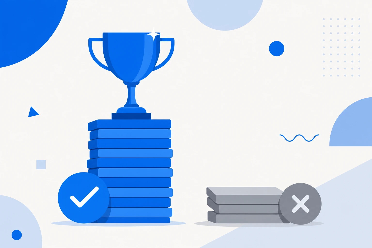Ilustración del win rate en ventas: negocios ganados y perdidos separados para revelar la tasa de ganancia.